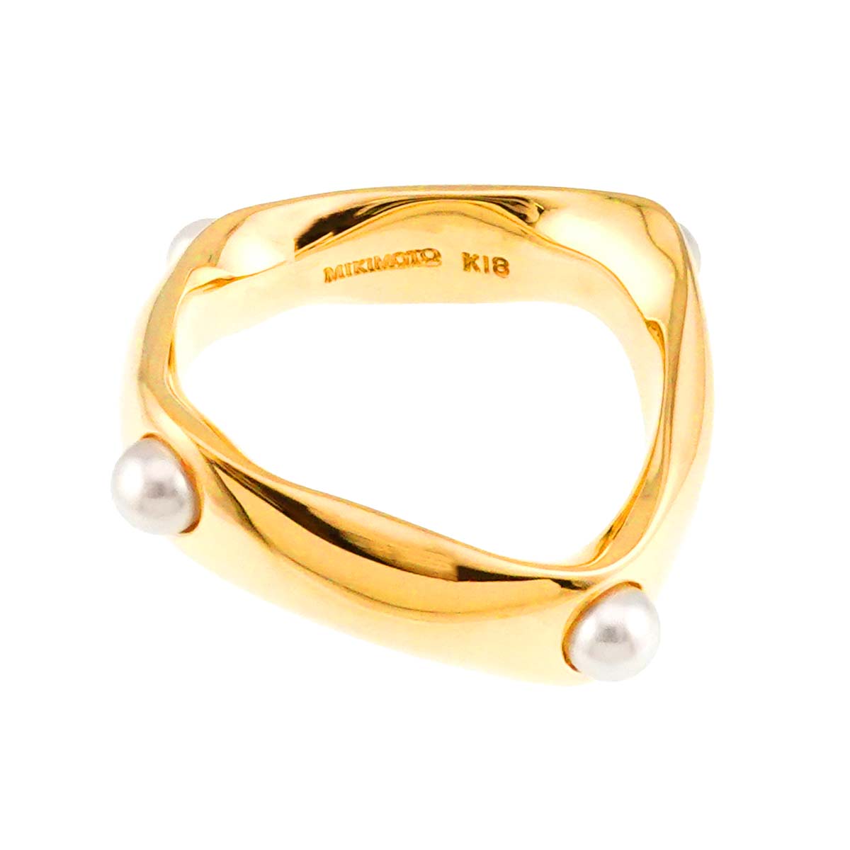 MIKIMOTO Baby Pearl 3.1mm Ring 18K YG 750 Size4.5-4.75(US)
