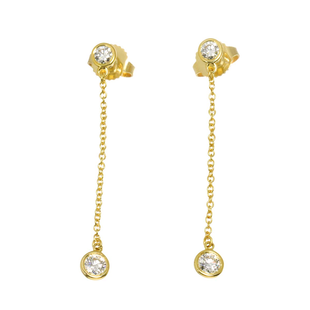 By The Yard Diamond Earrings Pierced 18K Yellow Gold 750