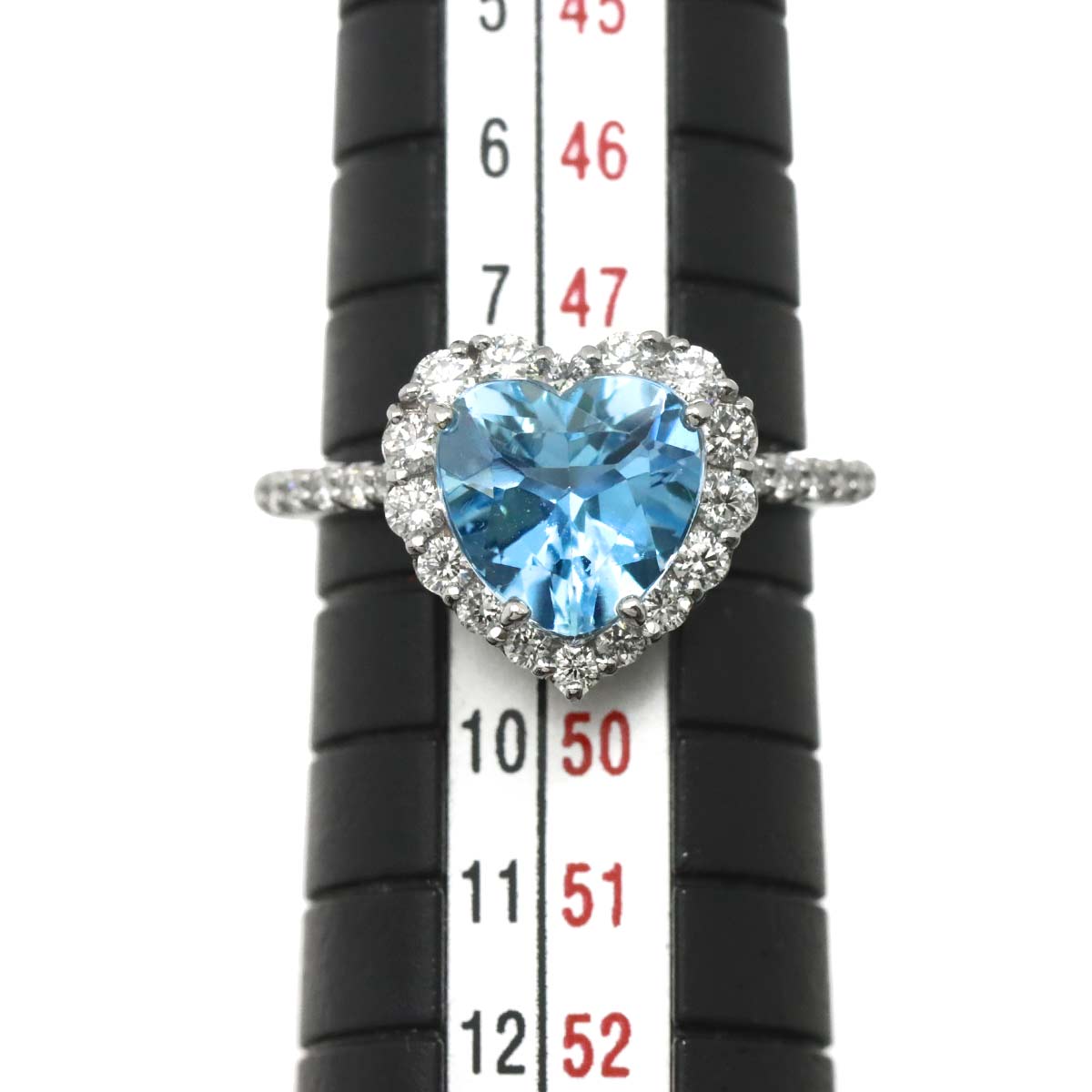 Aquamarine 1.58ct Diamond 0.44ct Ring 18K WG Size4.5(US)