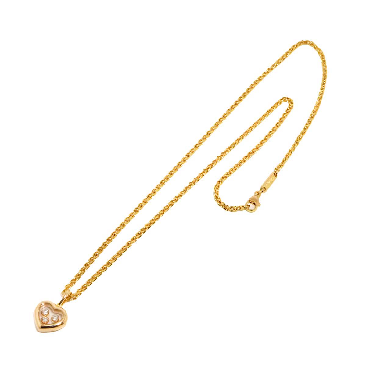 Happy Diamond Heart Necklace 18K PG 750