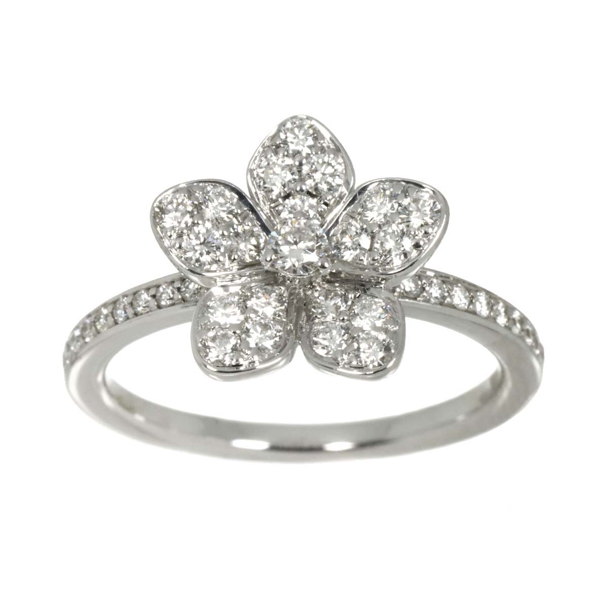 Wildflower Diamond Ring 18K WG 750 size6(US)