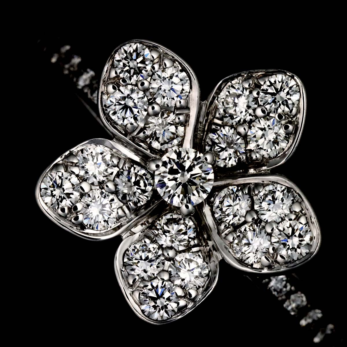 Wildflower Diamond Ring 18K WG 750 size6(US)