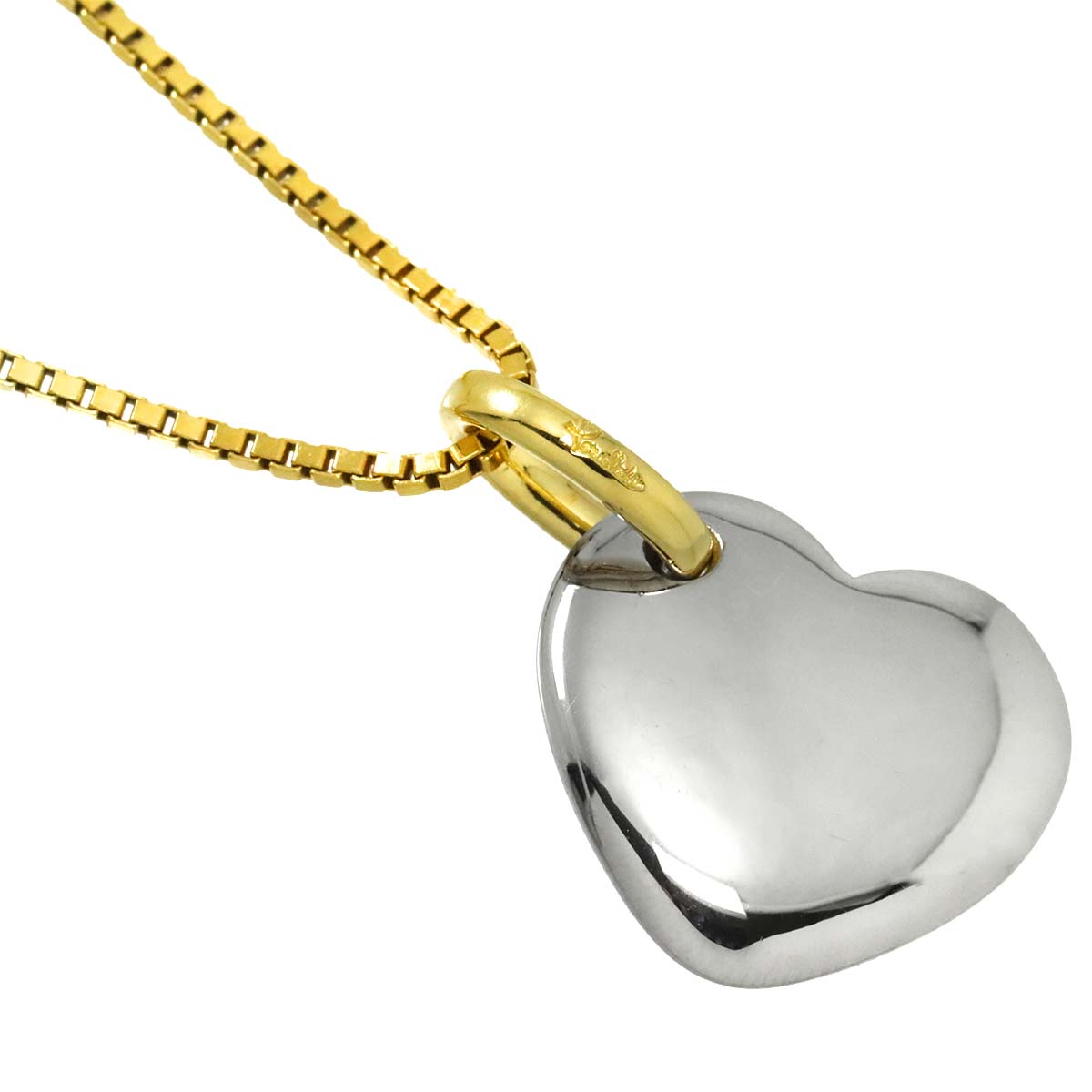 Heart Necklace 18K YG WG 750