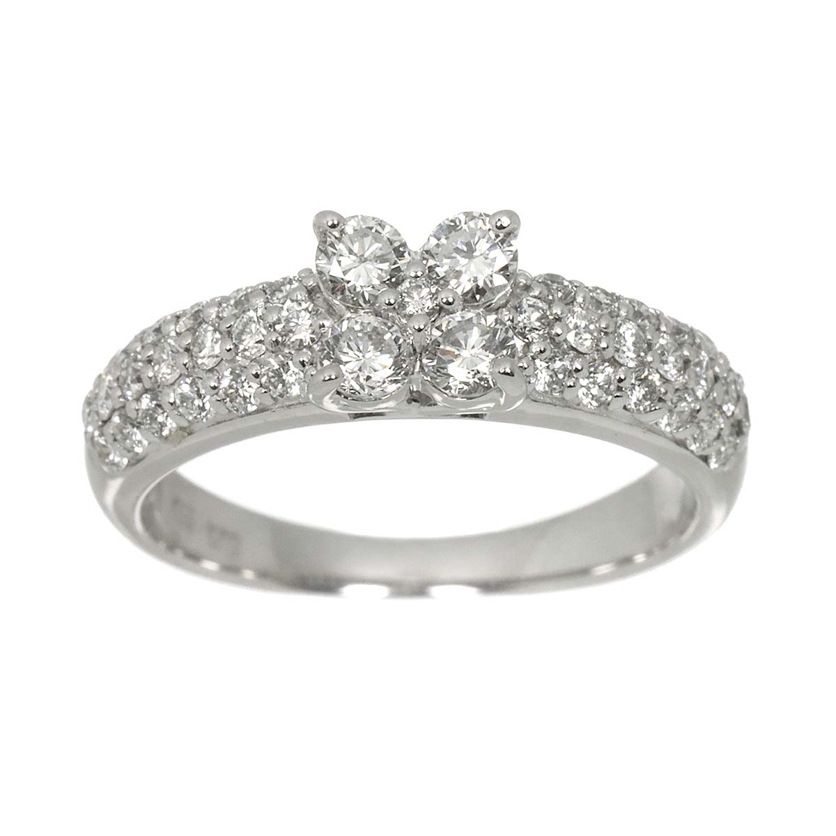 Diamond 0.70ct Ring 18K WG 750 Size4.5(US)