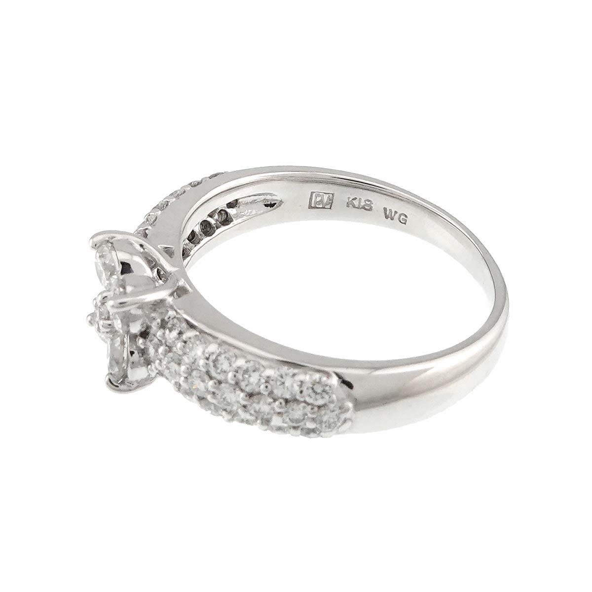 Diamond 0.70ct Ring 18K WG 750 Size4.5(US)