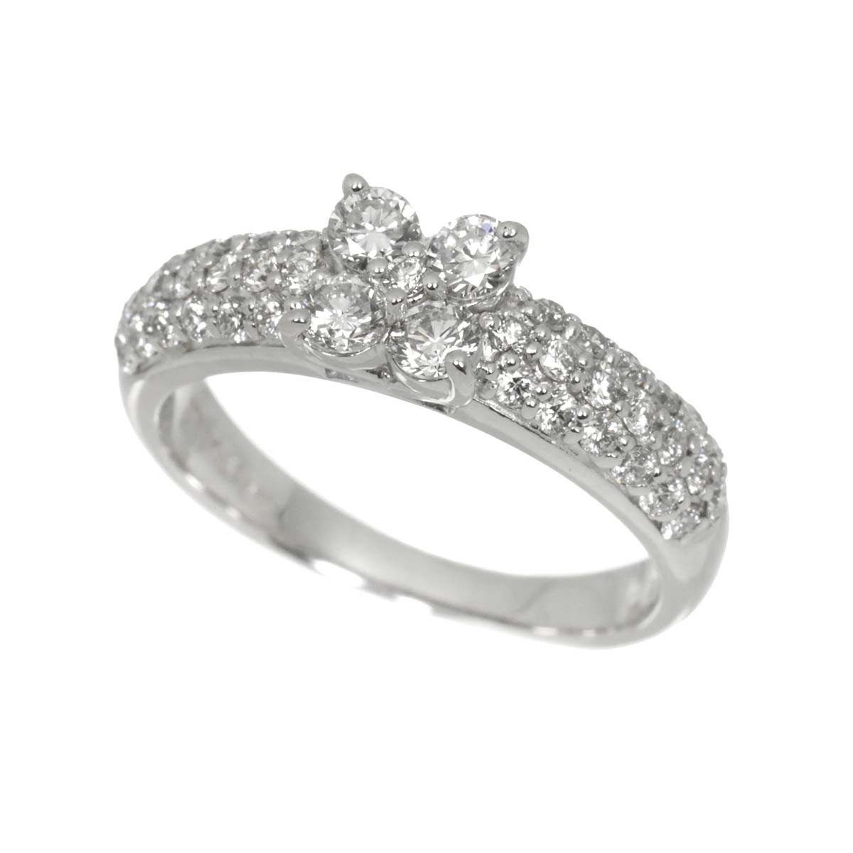 Diamond 0.70ct Ring 18K WG 750 Size4.5(US)