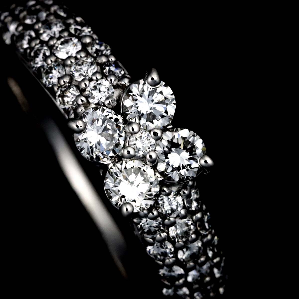 Diamond 0.70ct Ring 18K WG 750 Size4.5(US)