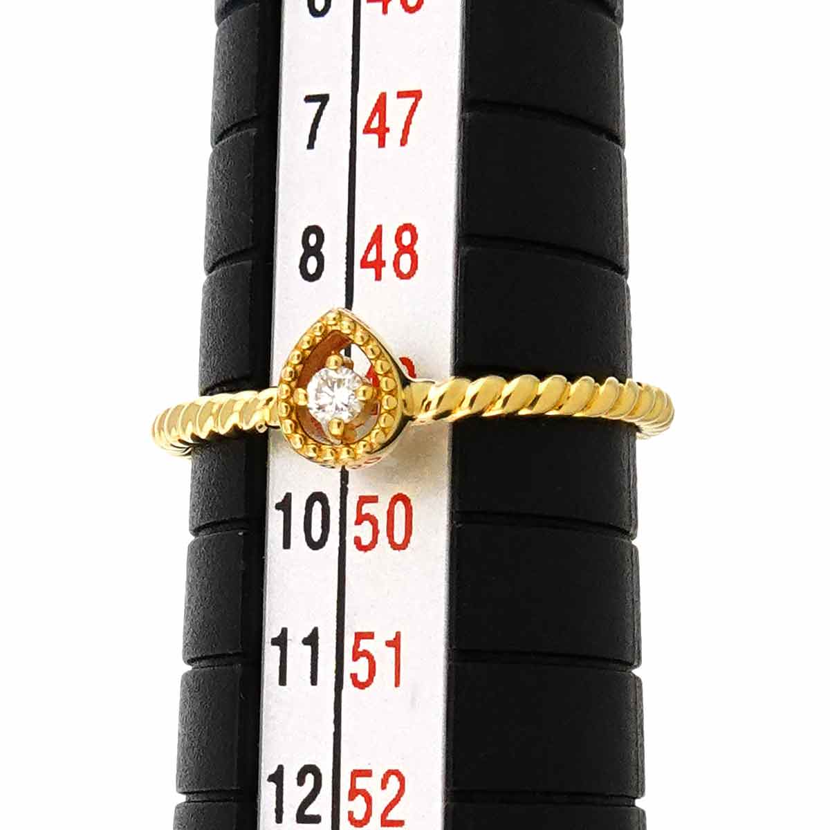 Diamond 0.02ct Ring 18K YG Yellow Gold 750 4.75-5(US)