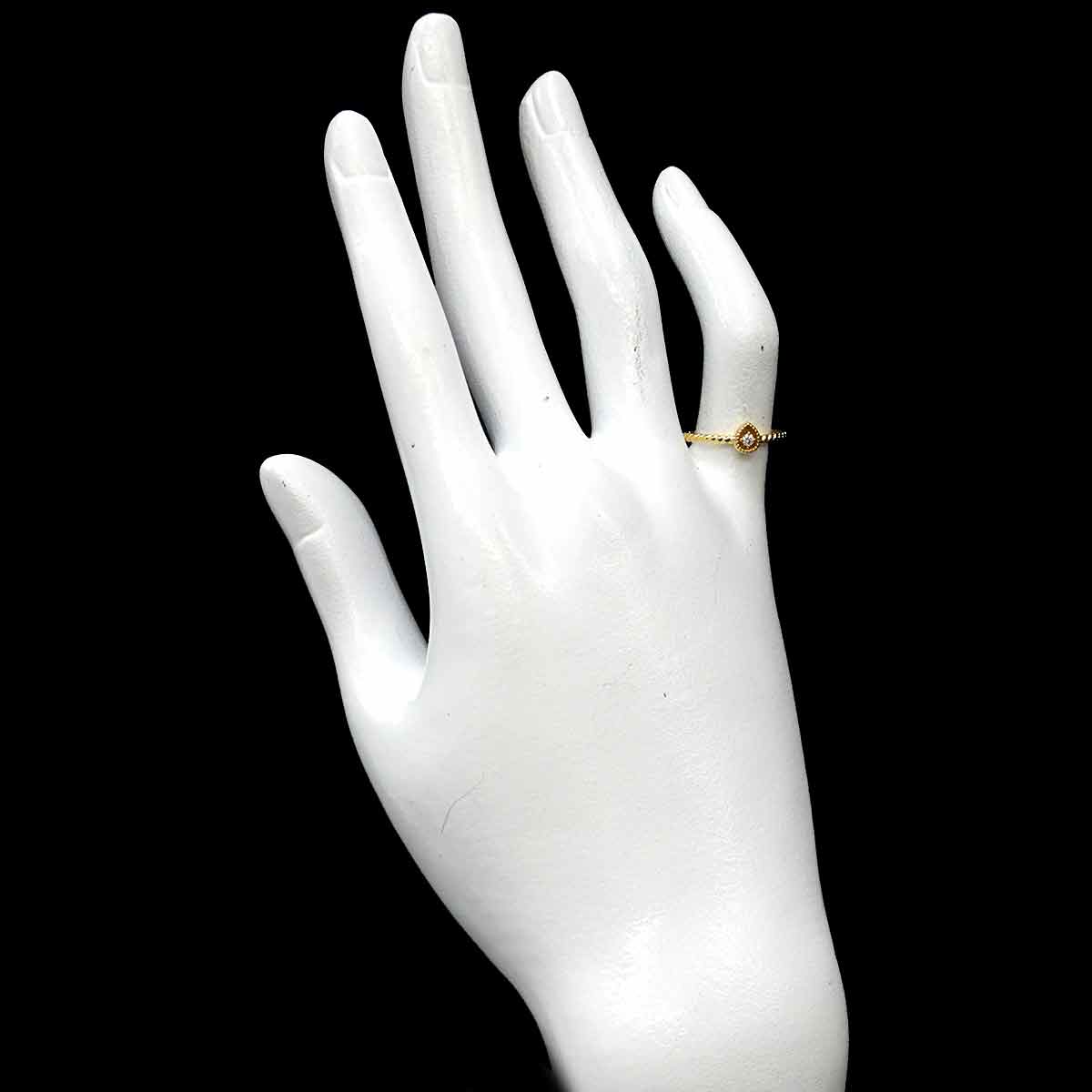 Diamond 0.02ct Ring 18K YG Yellow Gold 750 4.75-5(US)
