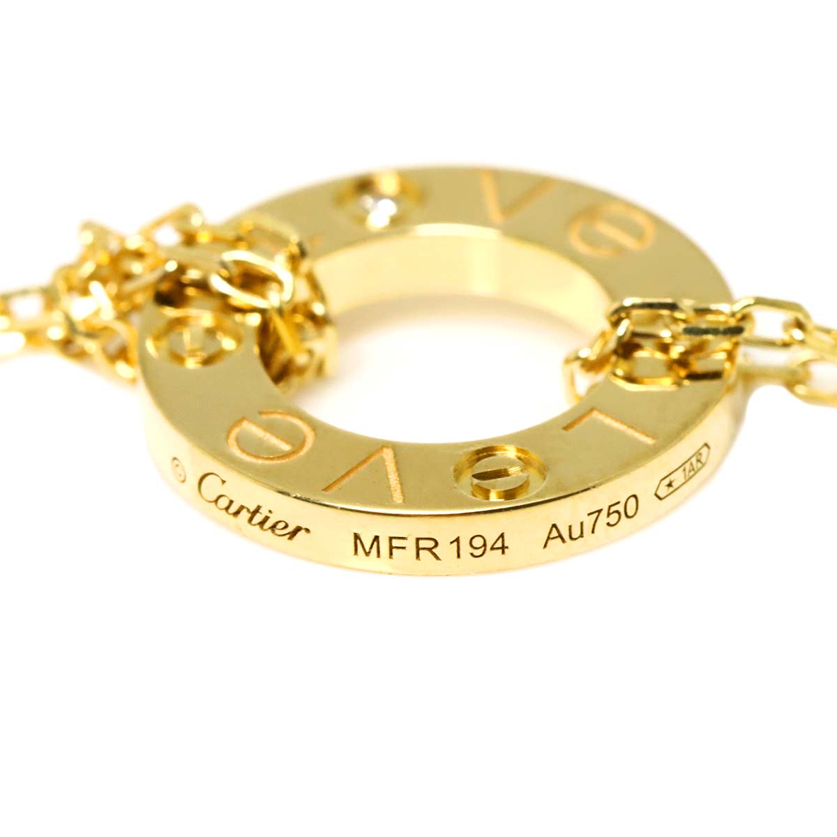 Love Diamond Necklace 18K Yellow Gold 750