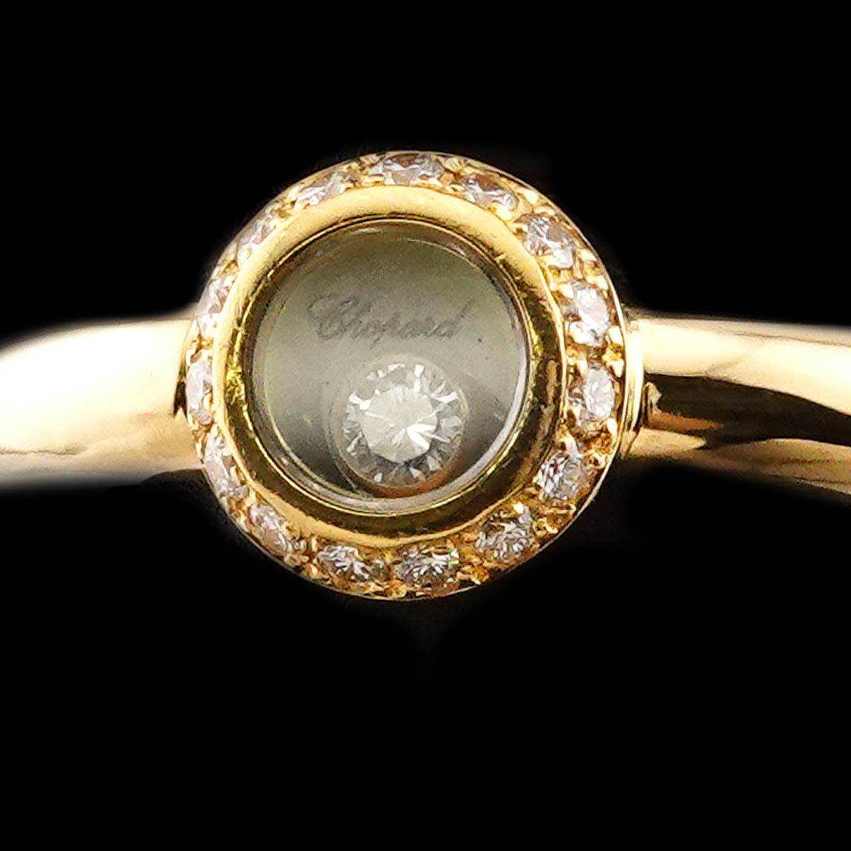 Happy Diamond Ring 18K YG 750 Size4.75-5(US)