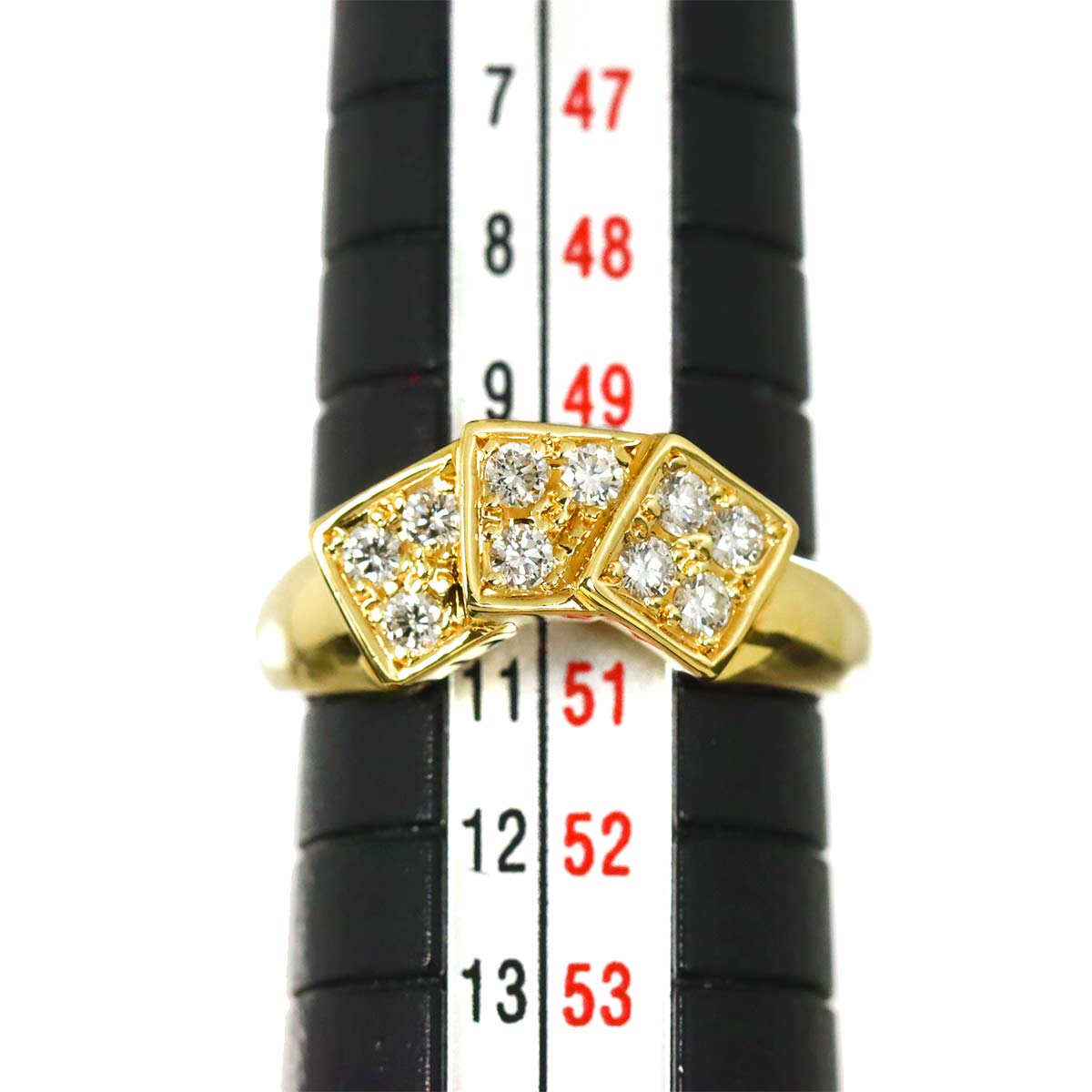 Diamond Ring 18K YG 750 size5.25-5.5(US)