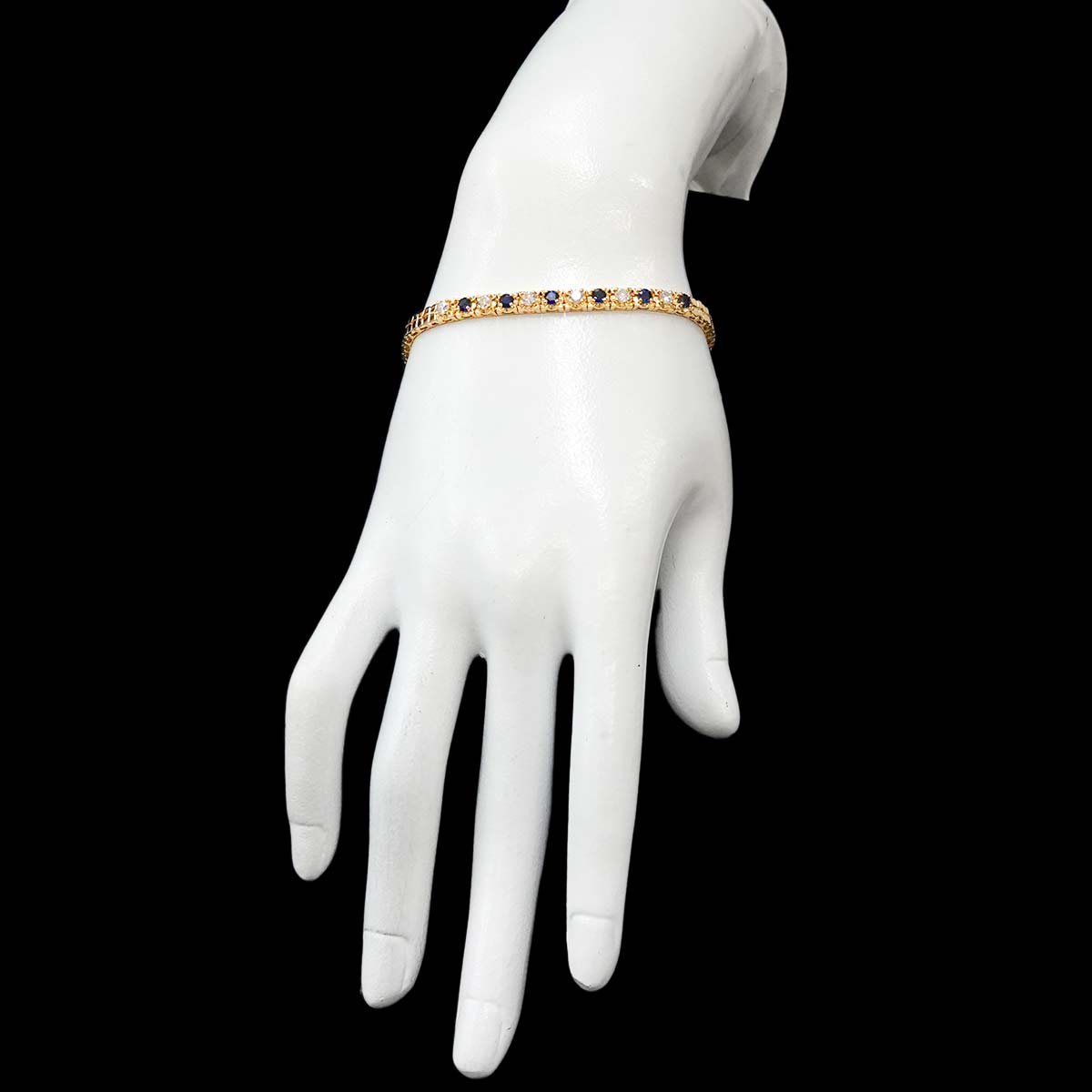 Sapphire 0.78ct Diamond 0.61ct Bracelet K18 YG Yellow Gold 750