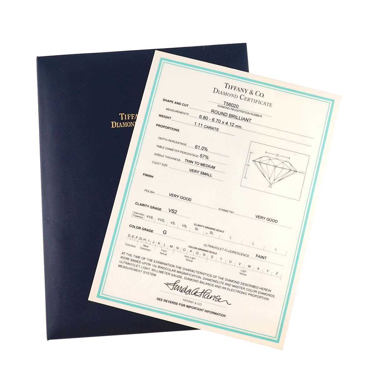 Diamond 1.11ct G/VS2 Ring Pt size7.75-8(US)