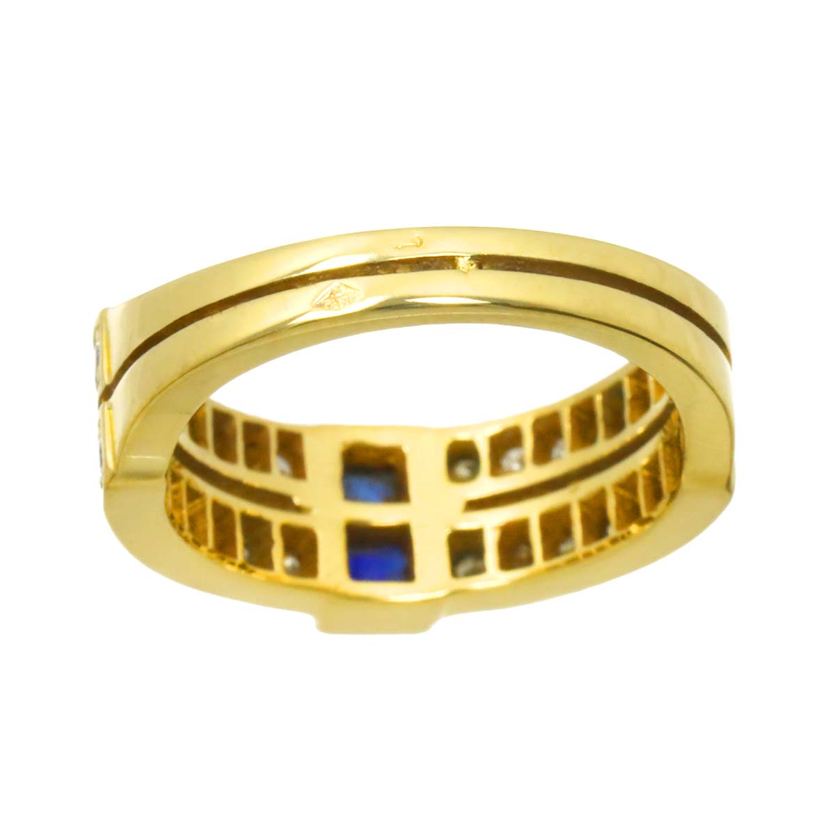 Sapphire Diamond Ring 18K YG 750 size6.25-6.5(US)