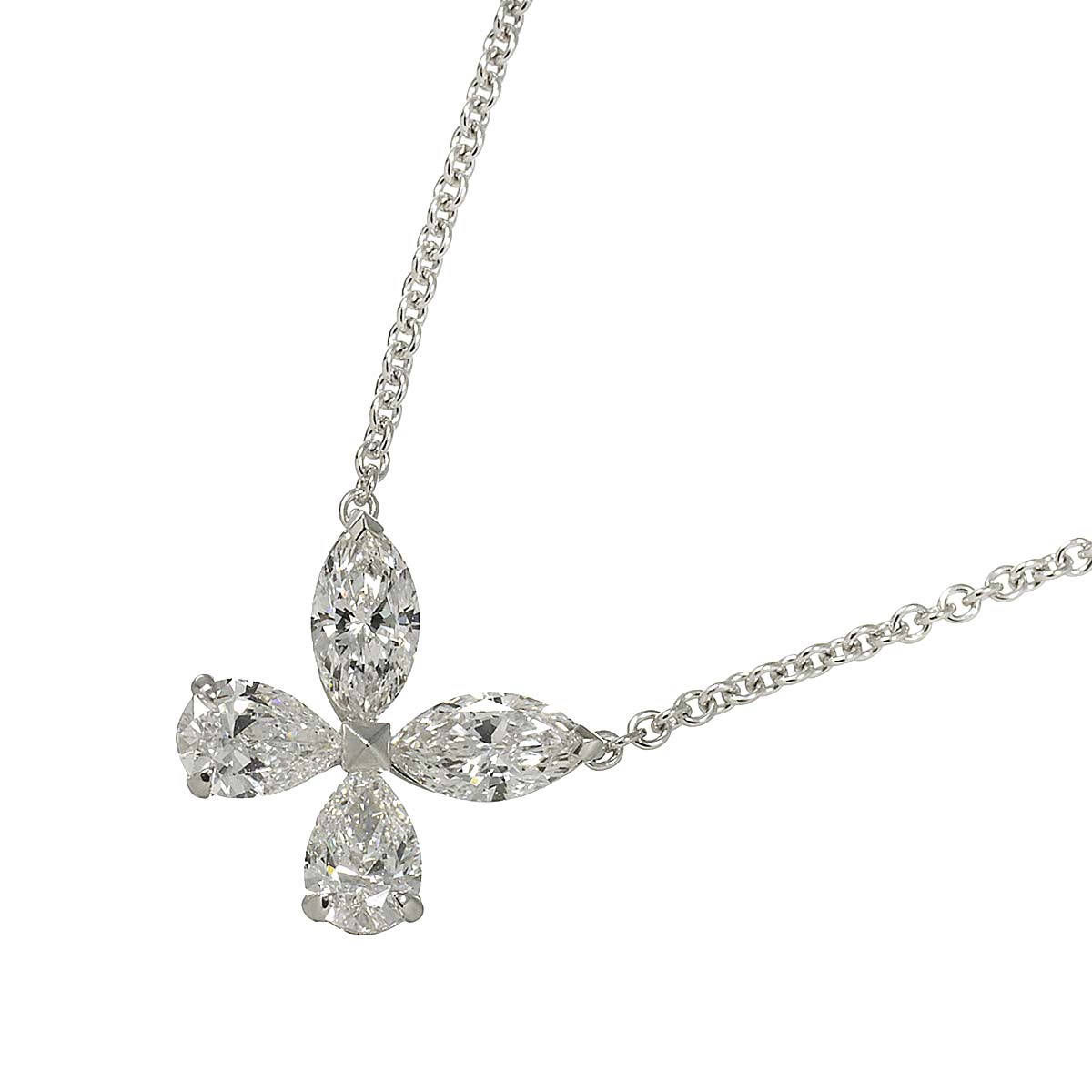 Classic Butterfly Diamond Necklace 18K WG 750