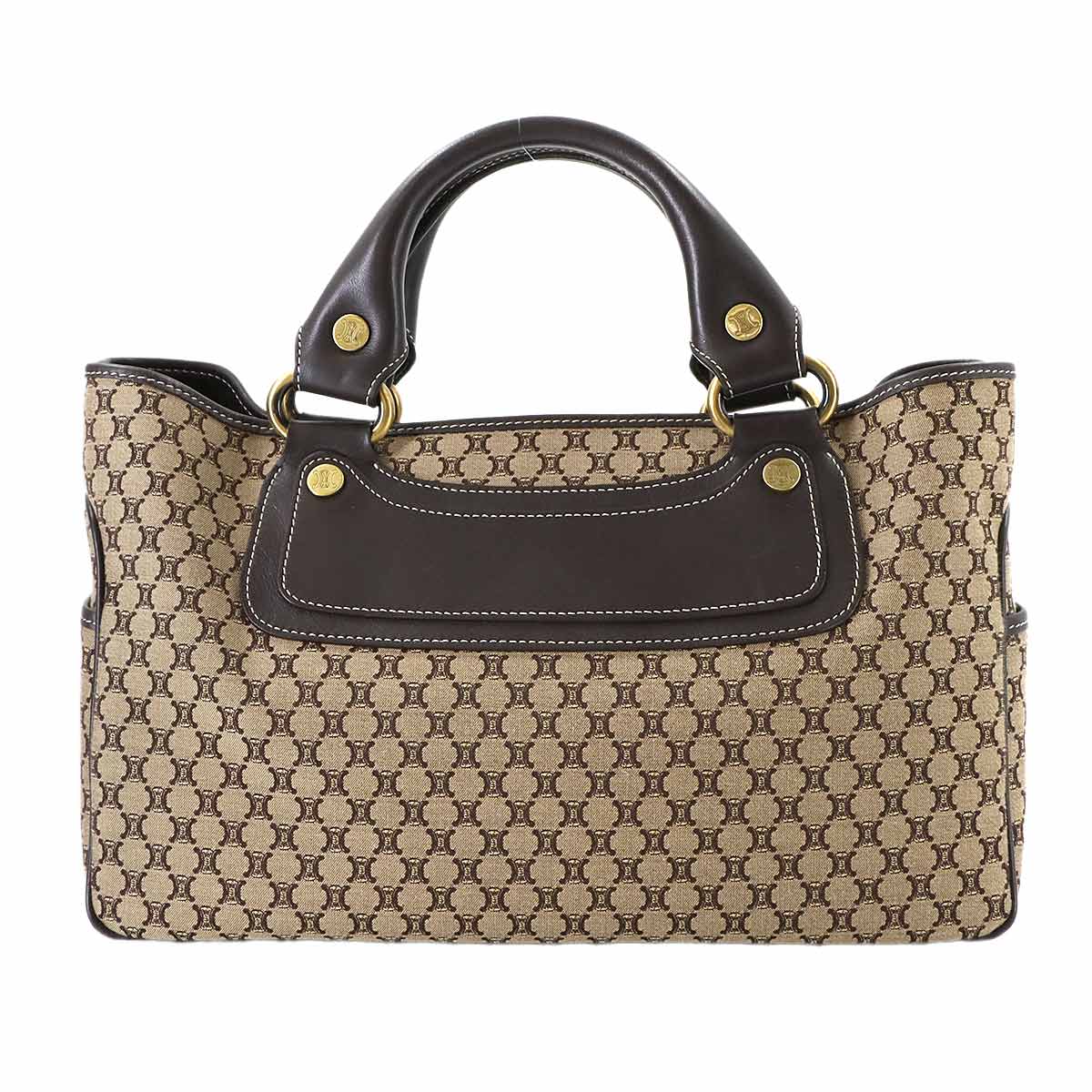 Macadam Boogie Hand Bag Canvas Leather Brown Vintage