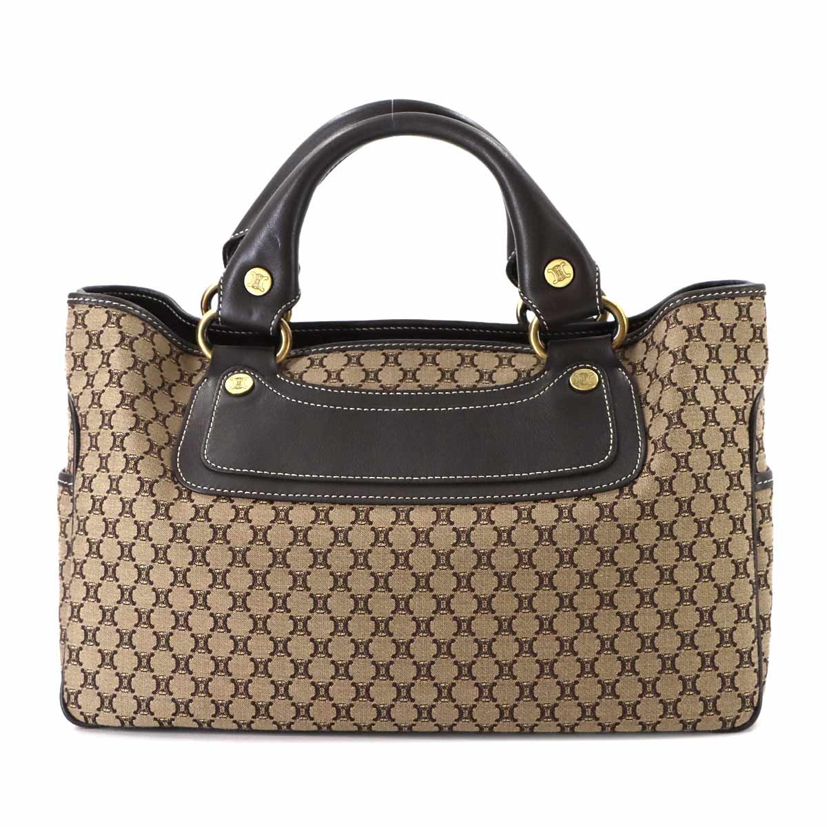 Macadam Boogie Hand Bag Canvas Leather Brown Vintage