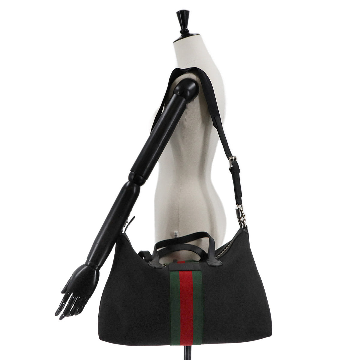 Duffle Tote Shoulder Bag Nylon canvas Black 359261 Sherry Line