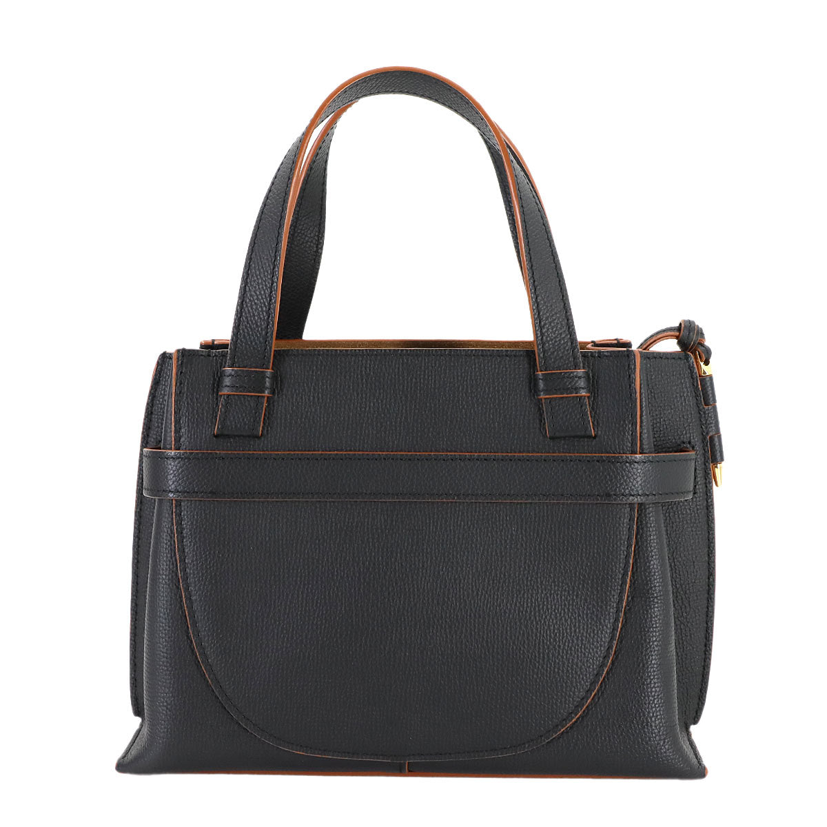 Gate Top Handle Mini Hand Shoulder Bag Leather Black Anagram