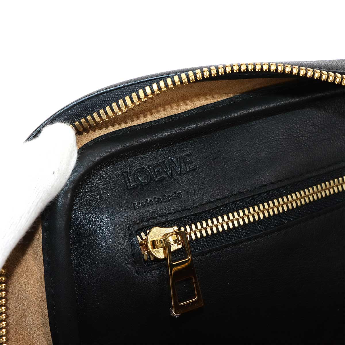 Amazona 75 Medium 2way Hand Shoulder Bag Leather Black Purse