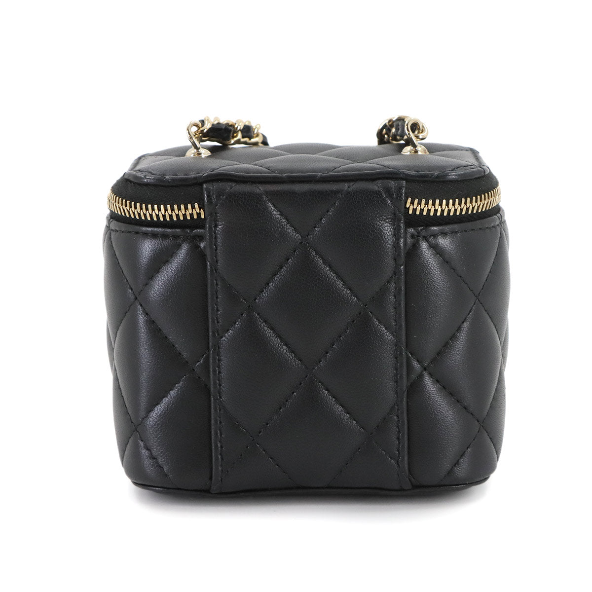 Matelasse Vanity Chain Shoulder Bag Leather Black AP1447