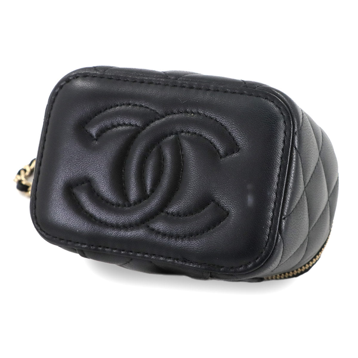 Matelasse Vanity Chain Shoulder Bag Leather Black AP1447