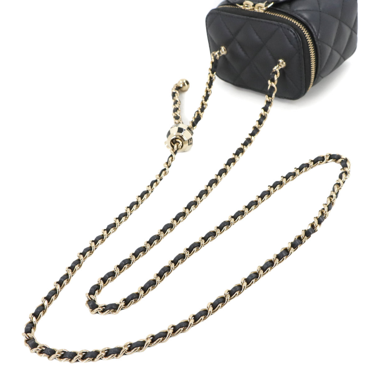 Matelasse Vanity Chain Shoulder Bag Leather Black AP1447