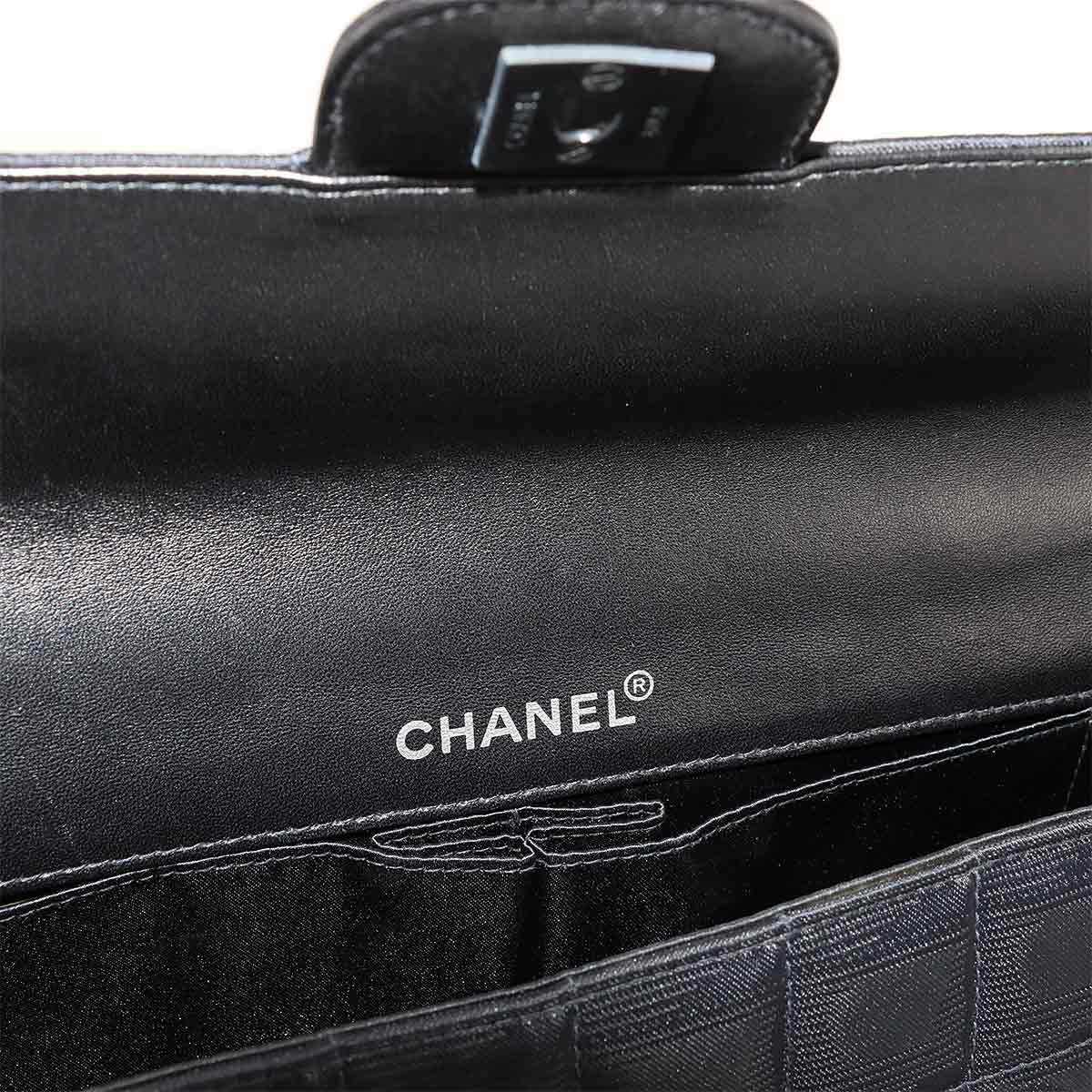 New Travel Line Chain Shoulder Bag Nylon Leather Black A15316