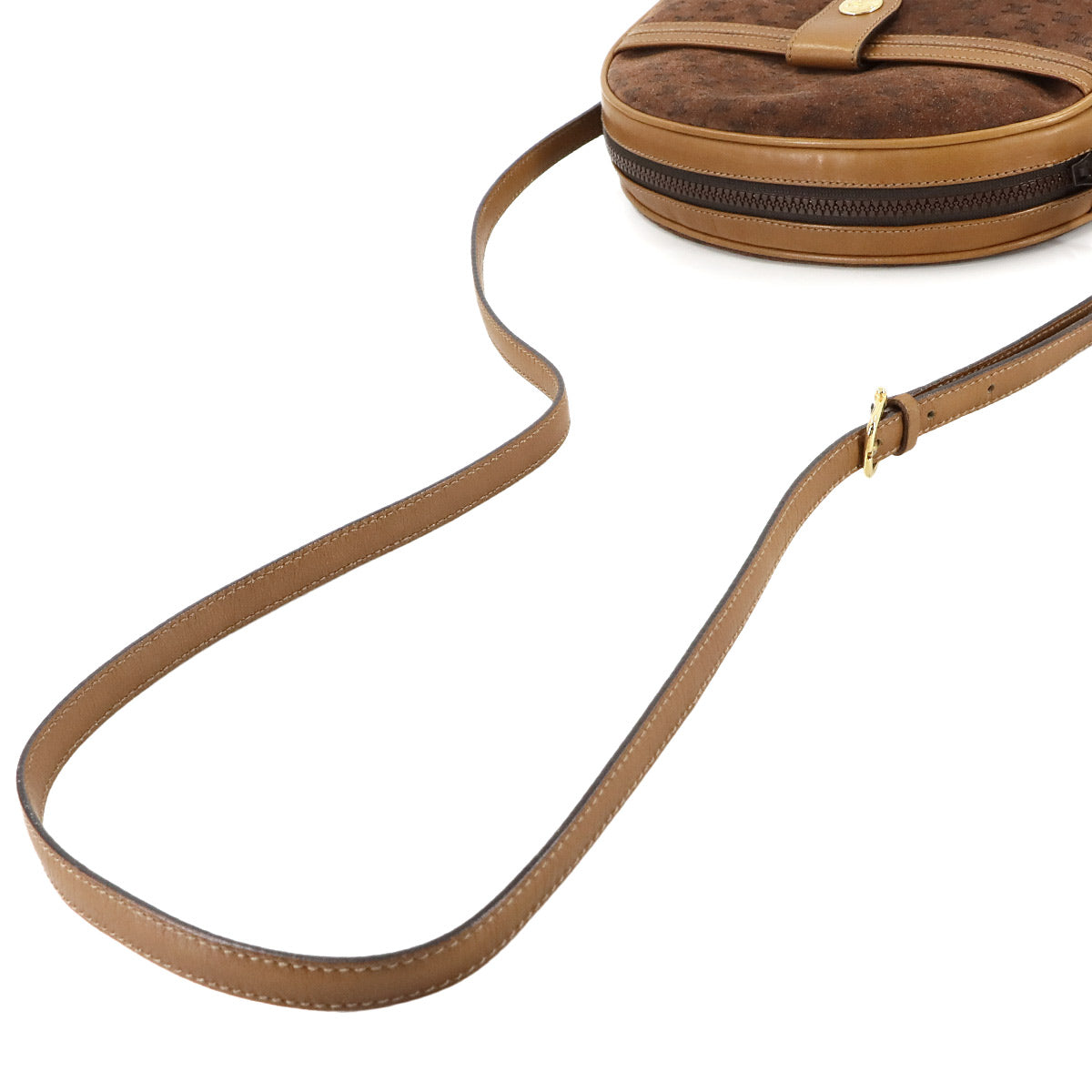 Macadam Shoulder Bag Suede Leather Brown Vintage Purse