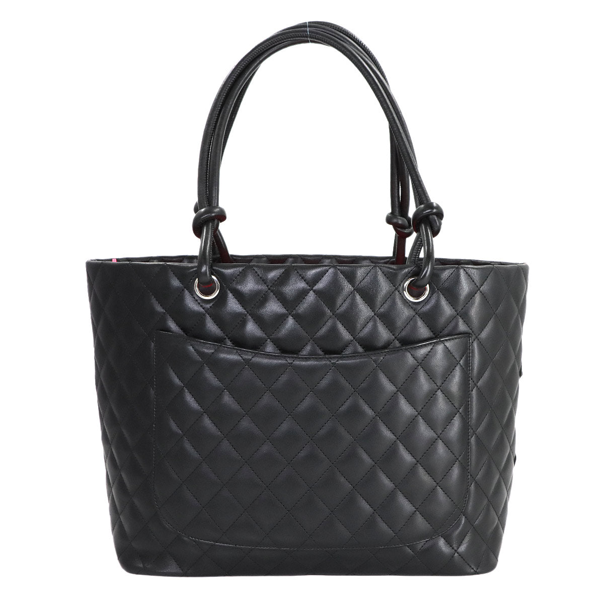 Cambon Line Large Tote Bag Leather Enamel Black A25169 Purse