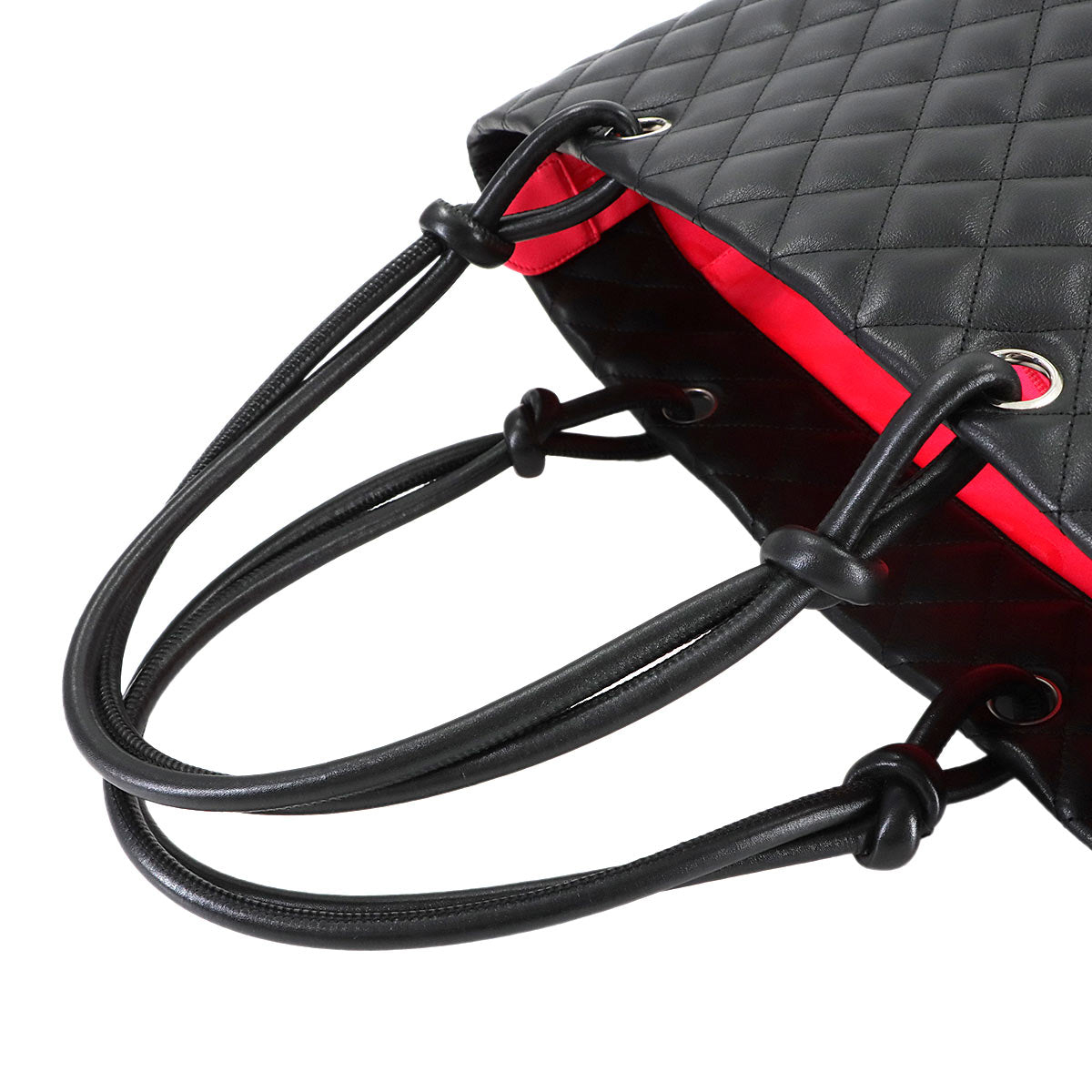 Cambon Line Large Tote Bag Leather Enamel Black A25169 Purse