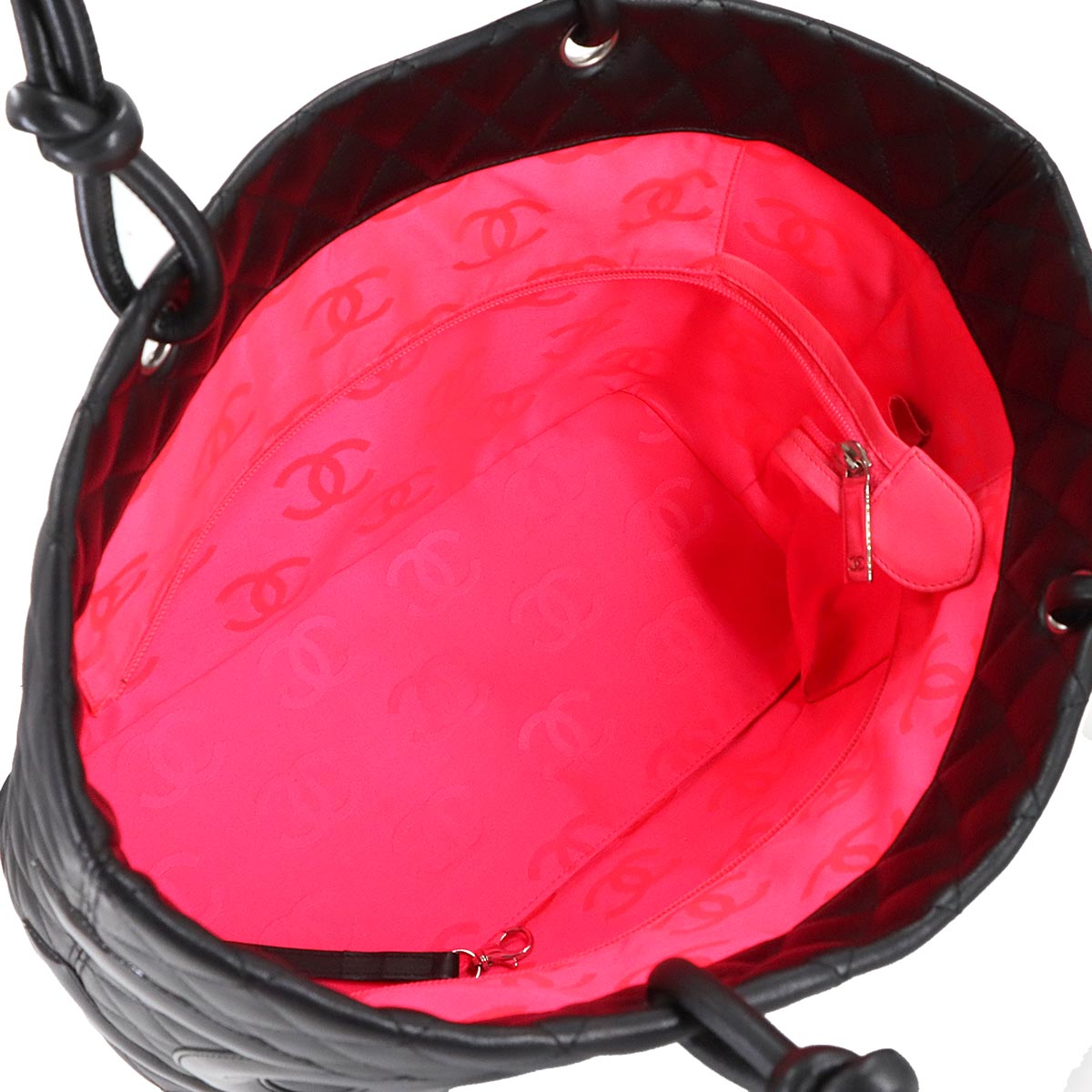 Cambon Line Large Tote Bag Leather Enamel Black A25169 Purse