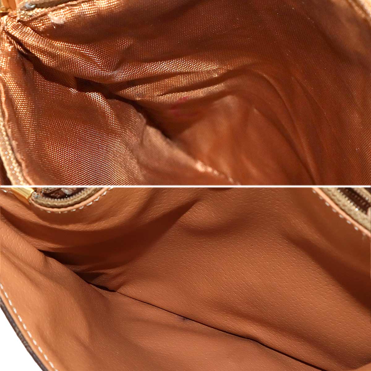 Macadam Shoulder Bag Leather PVC Brown Vintage Purse