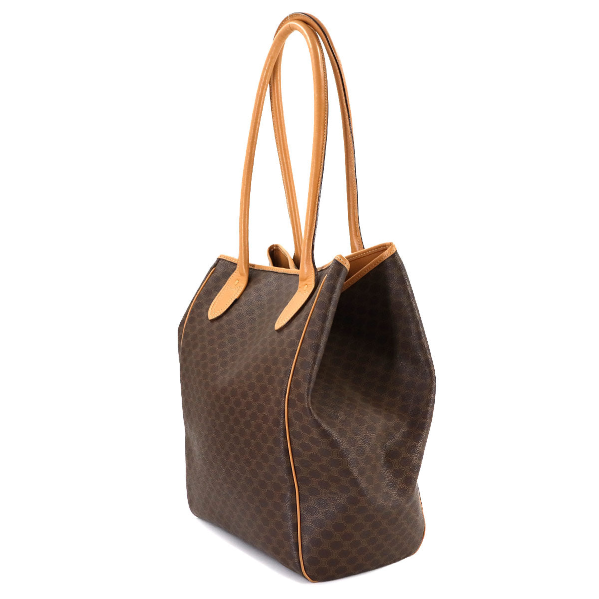 Macadam Shoulder Bag Leather PVC Brown Vintage Purse