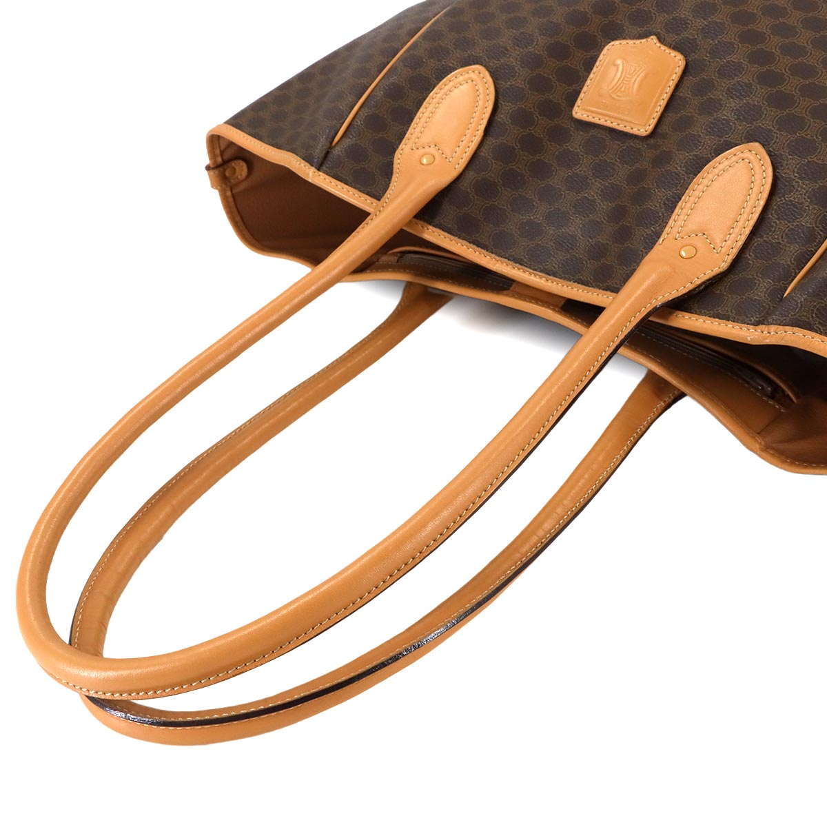 Macadam Shoulder Bag Leather PVC Brown Vintage Purse