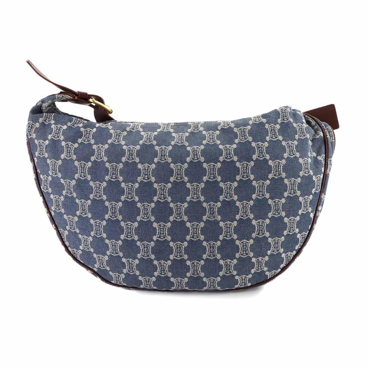 Macadam Shoulder Bag Denim Leather Blue Brown Vintage Purse
