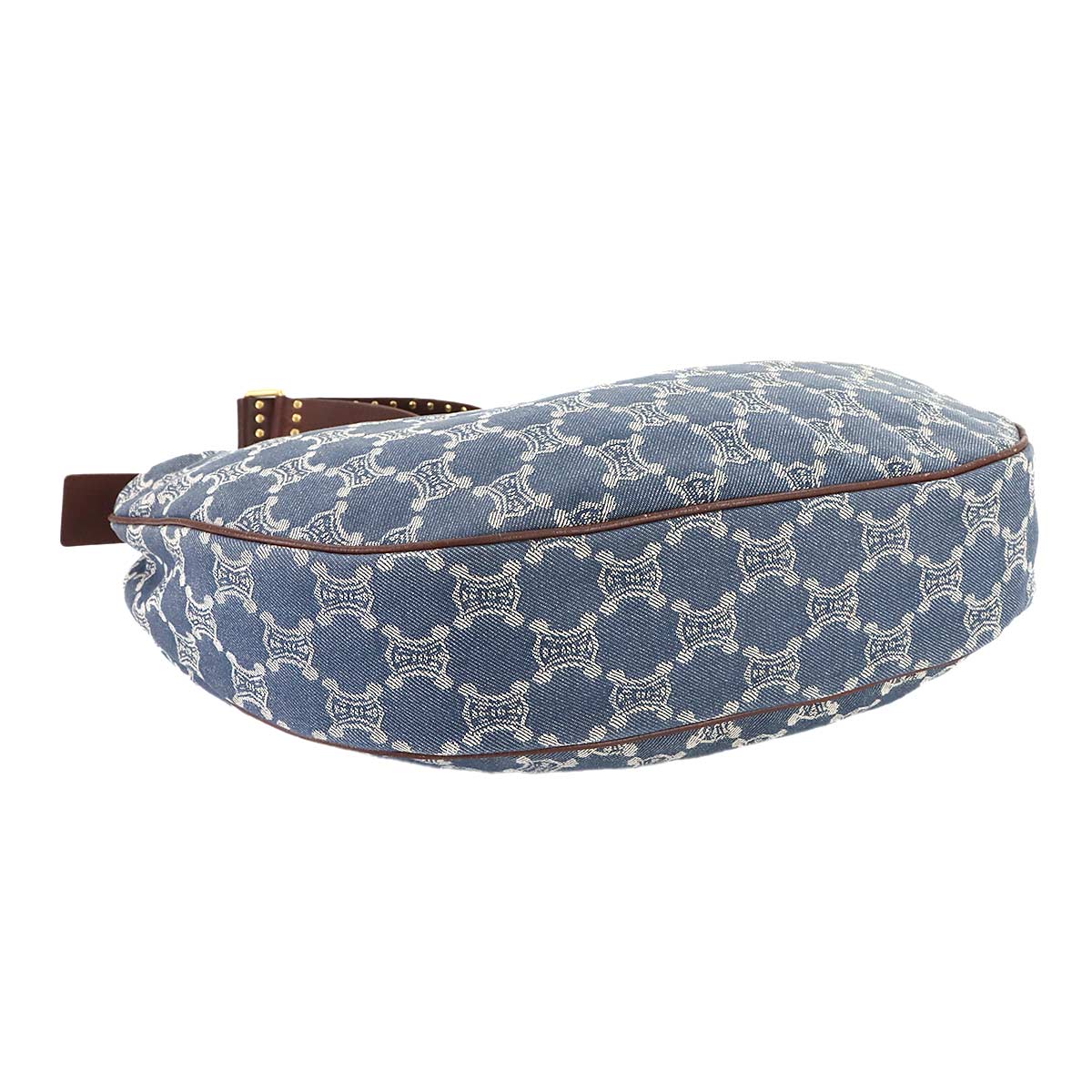 Macadam Shoulder Bag Denim Leather Blue Brown Vintage Purse