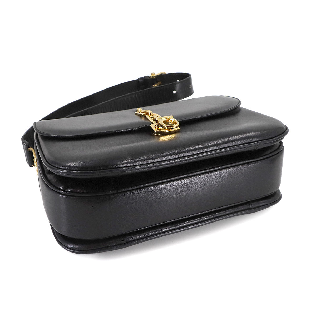 Triomphe Shoulder Bag Leather Black Vintage Purse