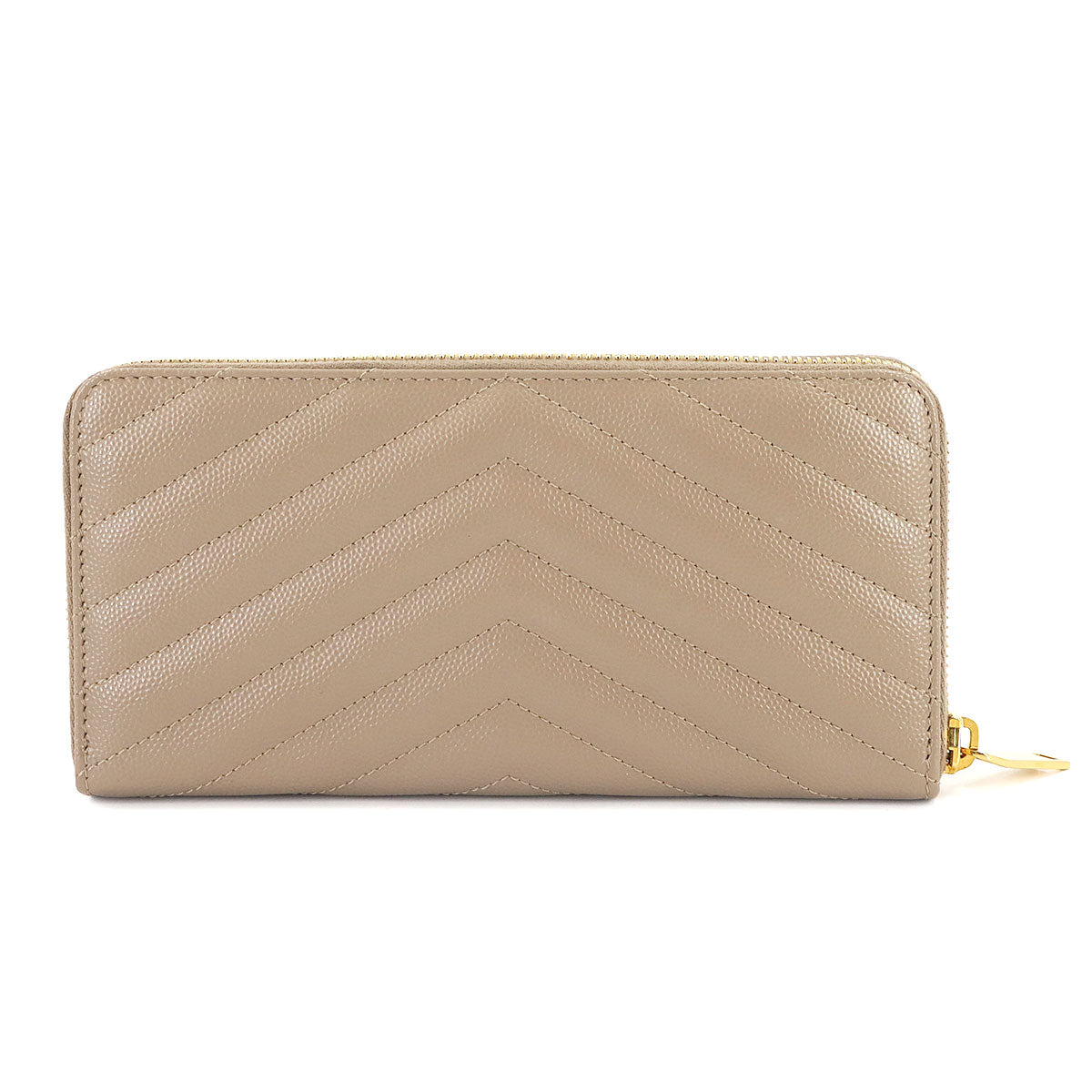 Monogram Long Wallet Leather Beige 358094