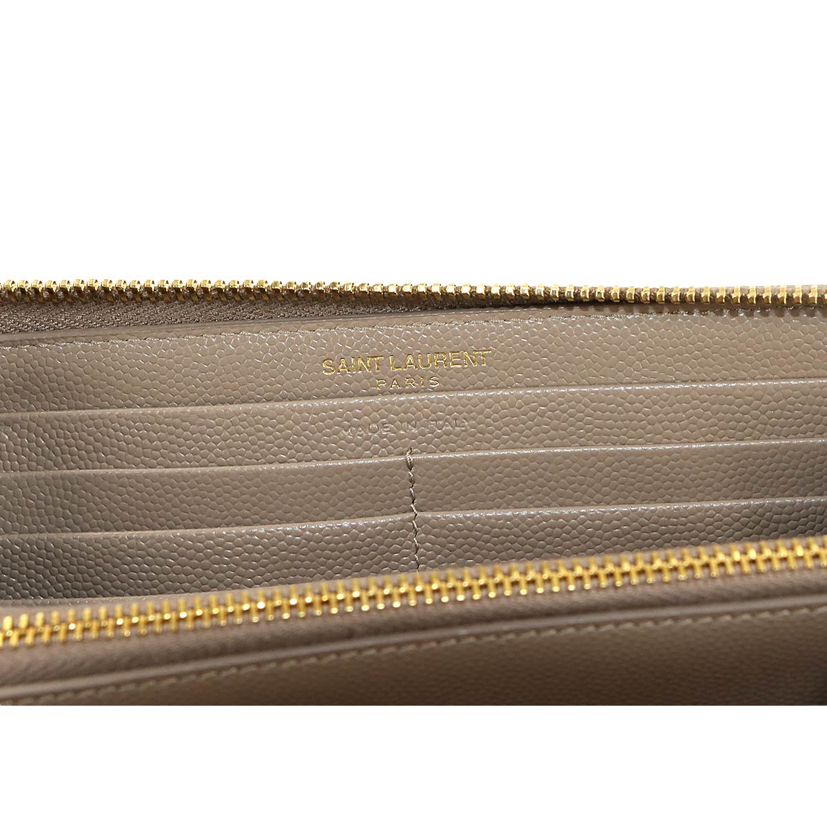 Monogram Long Wallet Leather Beige 358094