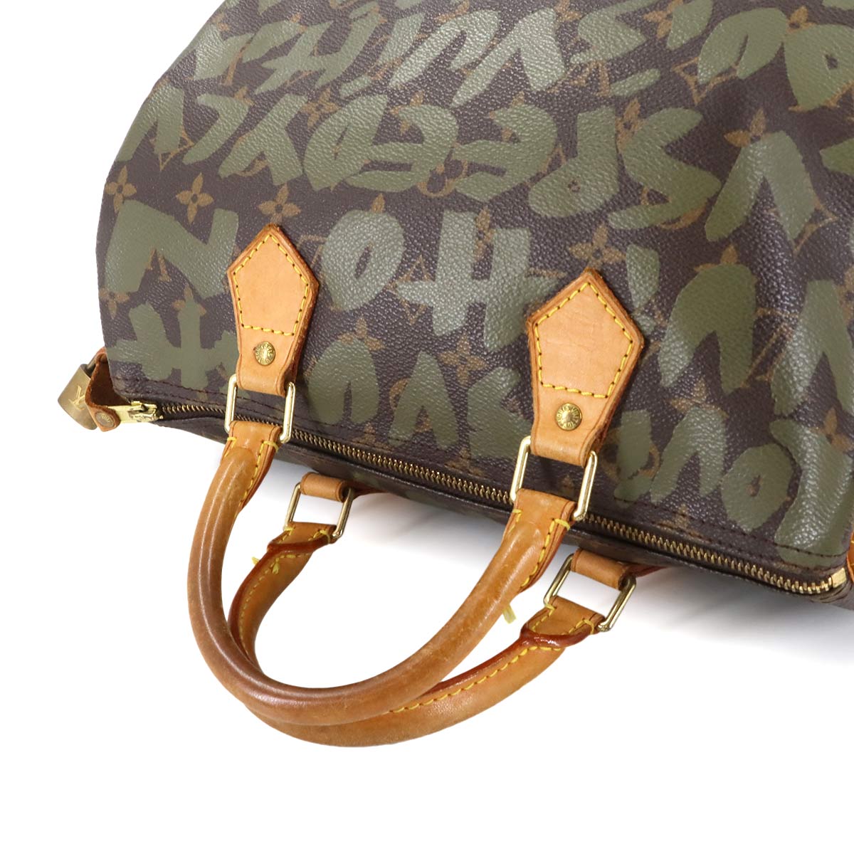 Monogram Graffiti Speedy 30 Hand Bag Khaki M92194 Purse