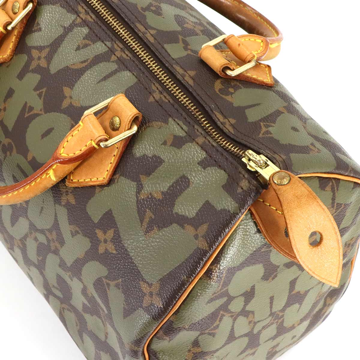 Monogram Graffiti Speedy 30 Hand Bag Khaki M92194 Purse