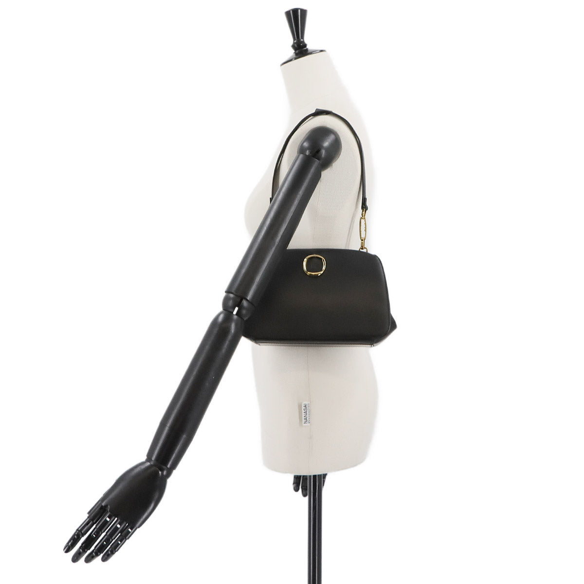 Anagram Hand Bag Leather Black Purse