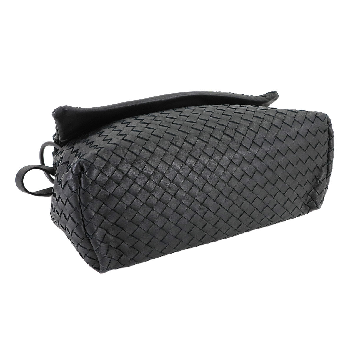 Intrecciato Shoulder Bag Leather Black 522874 Purse