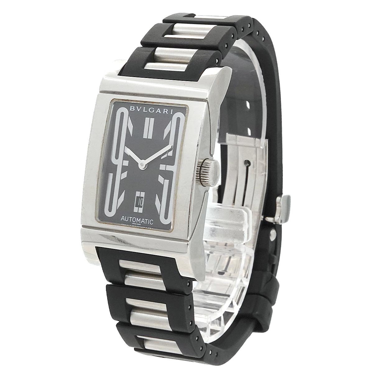 Rettangolo RT45S Automatic Date Black Dial Mens Watch