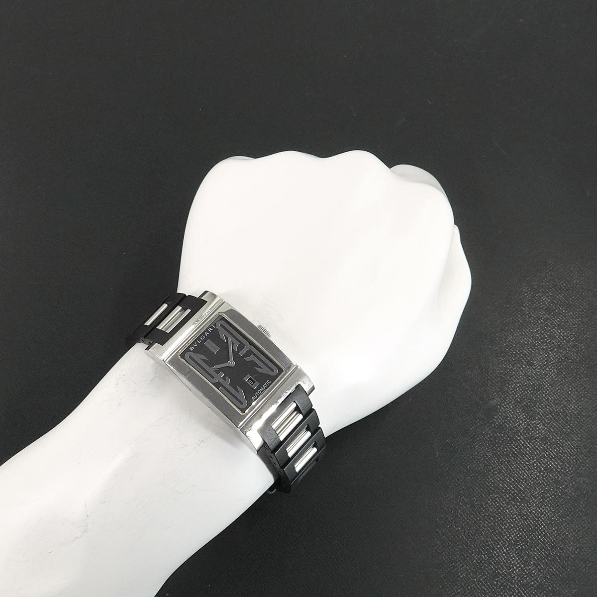 Rettangolo RT45S Automatic Date Black Dial Mens Watch