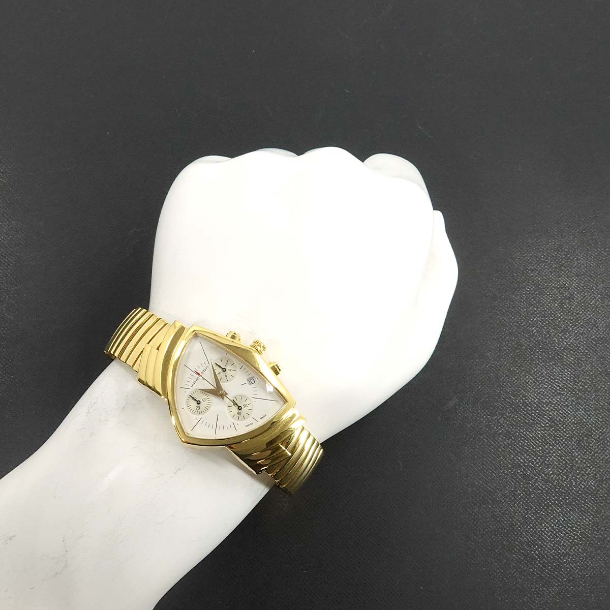 Ventura H244220 Chronograph Quartz Black Silver Mens Watch