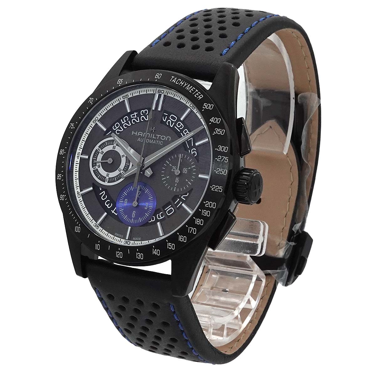 Jazzmaster performer H366460 Chronograph Date Black Dial Mens