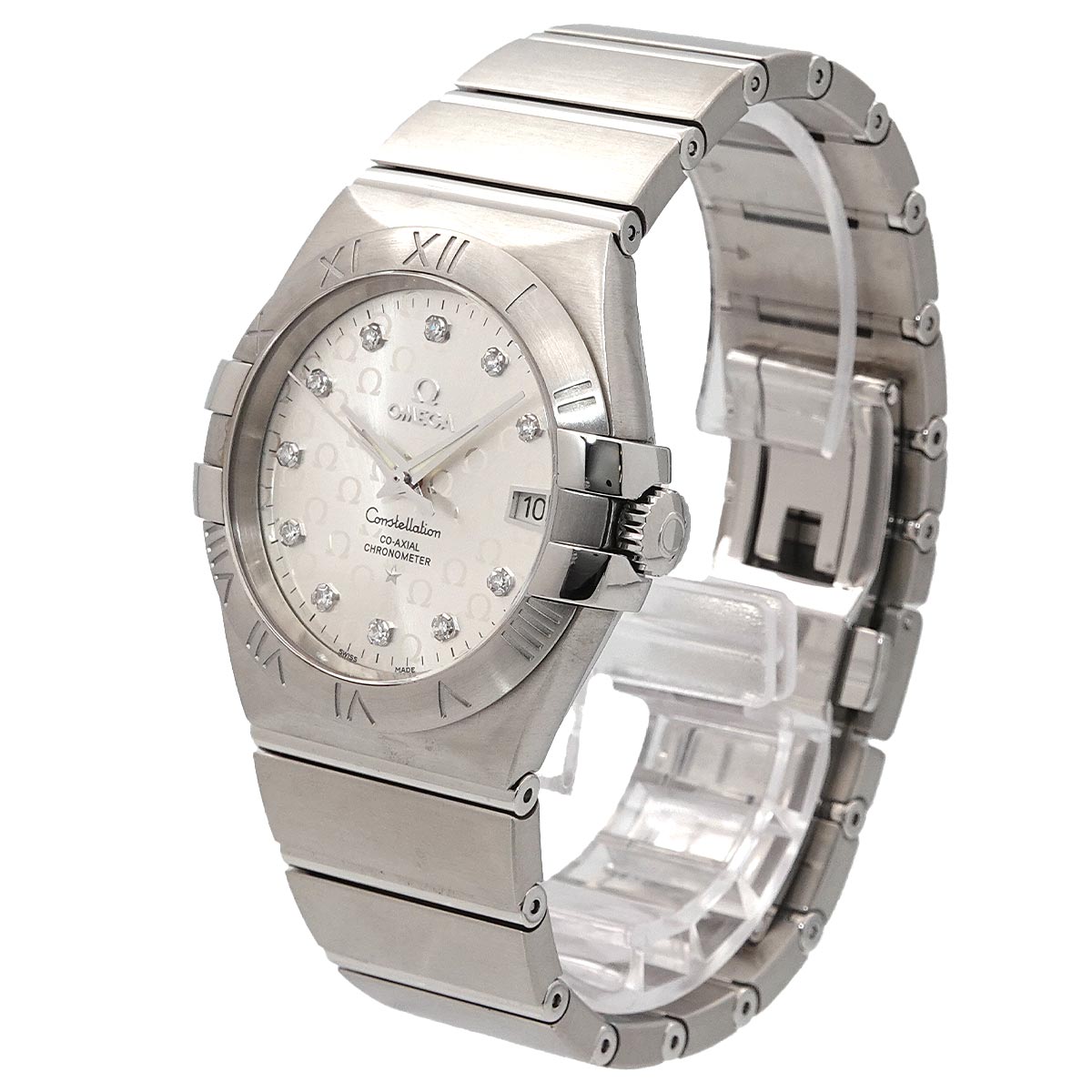 Constellation 123.10.35.20.52.002 Date Diamond Silver Dial